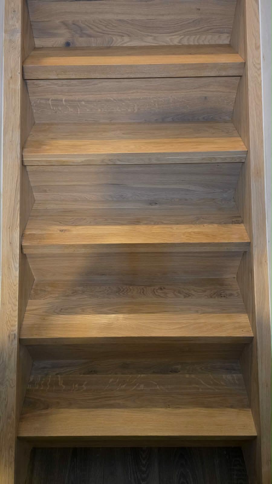 Oak stair overlay installation